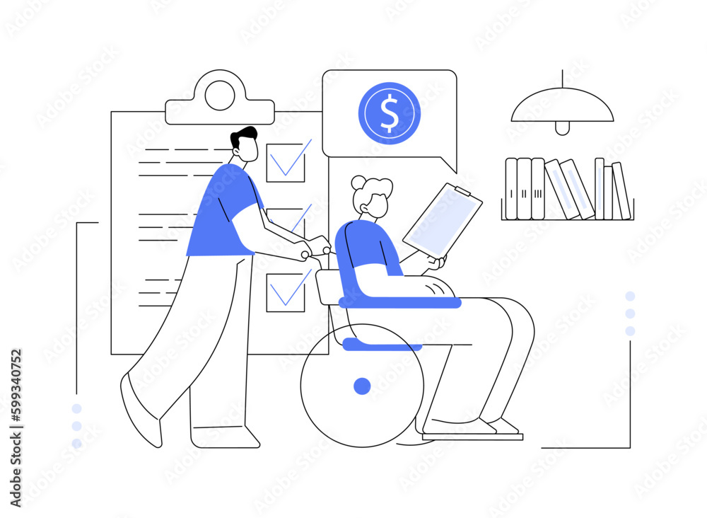Care allowance abstract concept vector illustration.