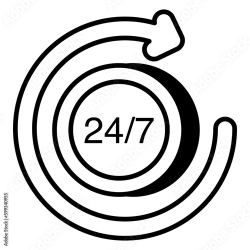 Creative design icon of round the clock 