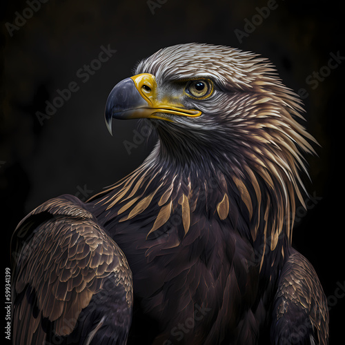 Close Up Eagle Head. Generative AI