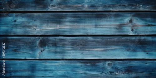 blue wooden planks background, generative ai