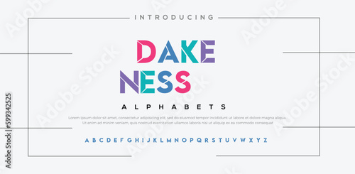 Modern abstract digital alphabet font. Minimal technology typography, Creative urban sport fashion futuristic font and with numbers. vector illustration