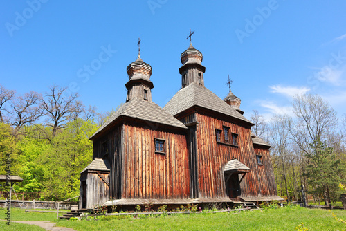 Wooden Church of the Holy Archangel Michael in skansen Pirogovo in Kyiv, Ukraine