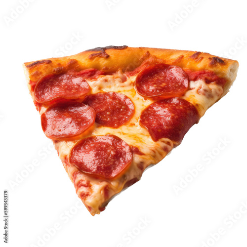 an isolated Pepperoni Pizza with olives and mushrooms, Delicious, mouthwatering, Food-themed, photorealistic illustrations on a transparent background cutout in PNG. Generative AI