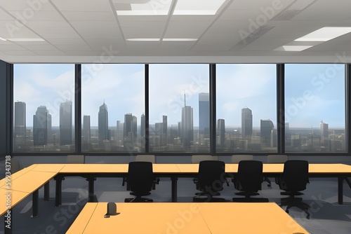 Bright High-Tech Conference Room in a Skyscraper (Horizontal)