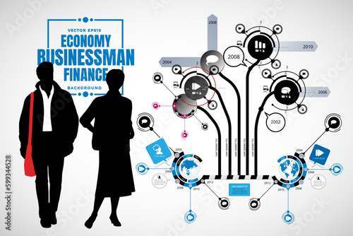 Vector of business people and infographic ready for use