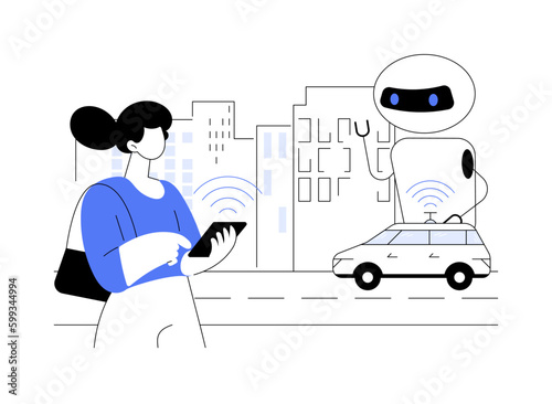 Autonomous car abstract concept vector illustration.