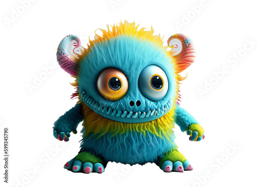 Colorful Baby Monsters Sublimation clipart png ai generative