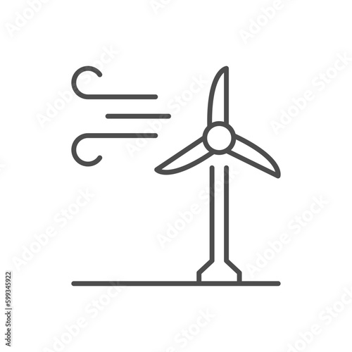 Wind energy line outline icon