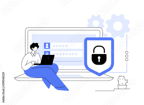 Data privacy abstract concept vector illustration.