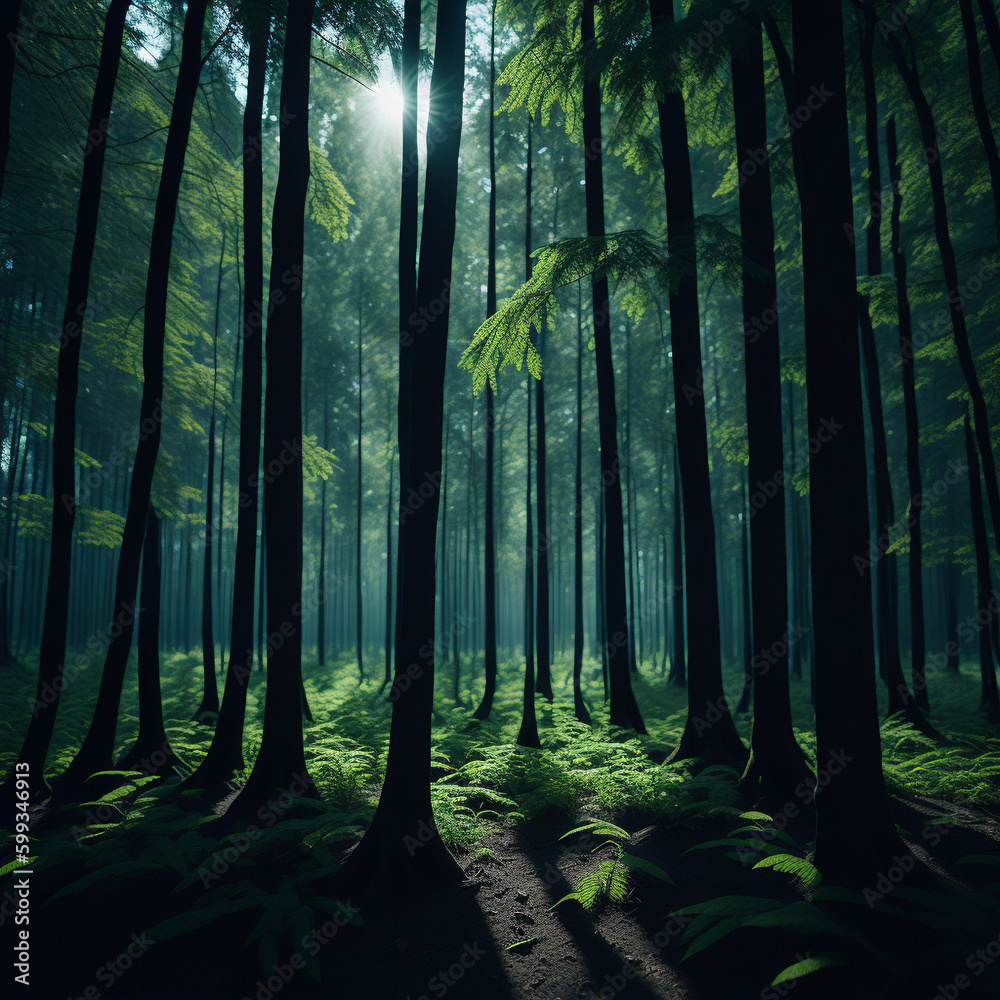 forest in the morning