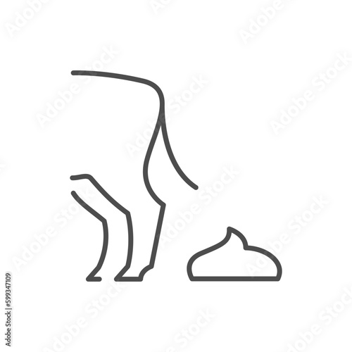 Cattle manure line outline icon