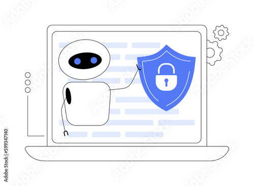 Industrial cybersecurity abstract concept vector illustration.