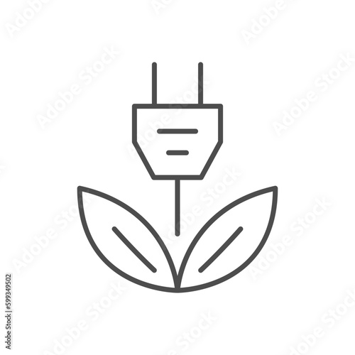 Green energy line outline icon