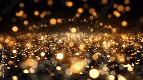 bokeh gold lights against a black background