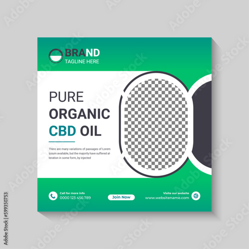 Cbd natural hemp oil web banner post template