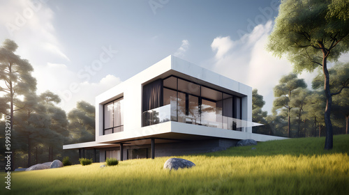 a beautifully designed modern house created with generative AI © VirtualCreatures