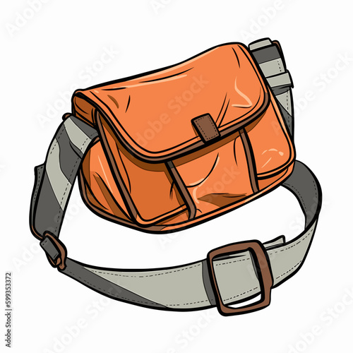 Sling bag pouch vector illustration drawing