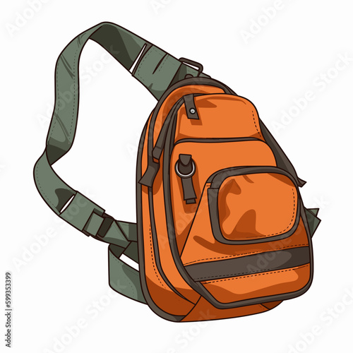 Sling bag pouch vector illustration drawing