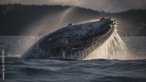 Whale Wonder: Stunning Ocean Giant - AI Generated Generative AI © ArquitecAi