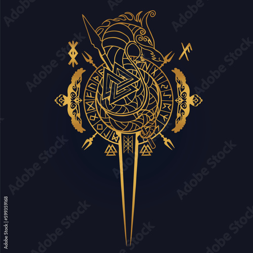 gold Tree of Life , Yggdrasil vector	
