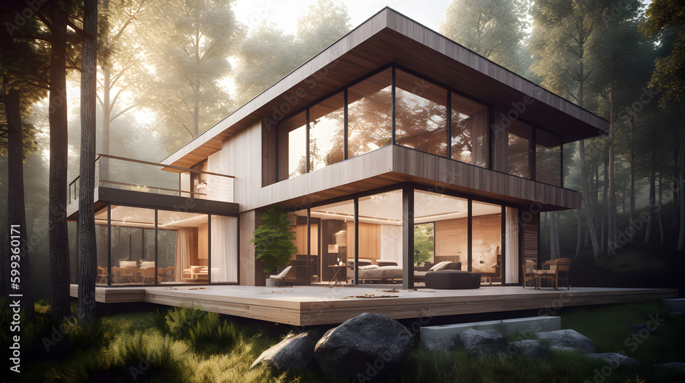 a beautifully designed modern house created with generative AI a beautifully designed modern house created with generative AI