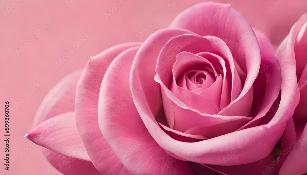 Fototapeta premium Pink rose in pastel background. Generative AI