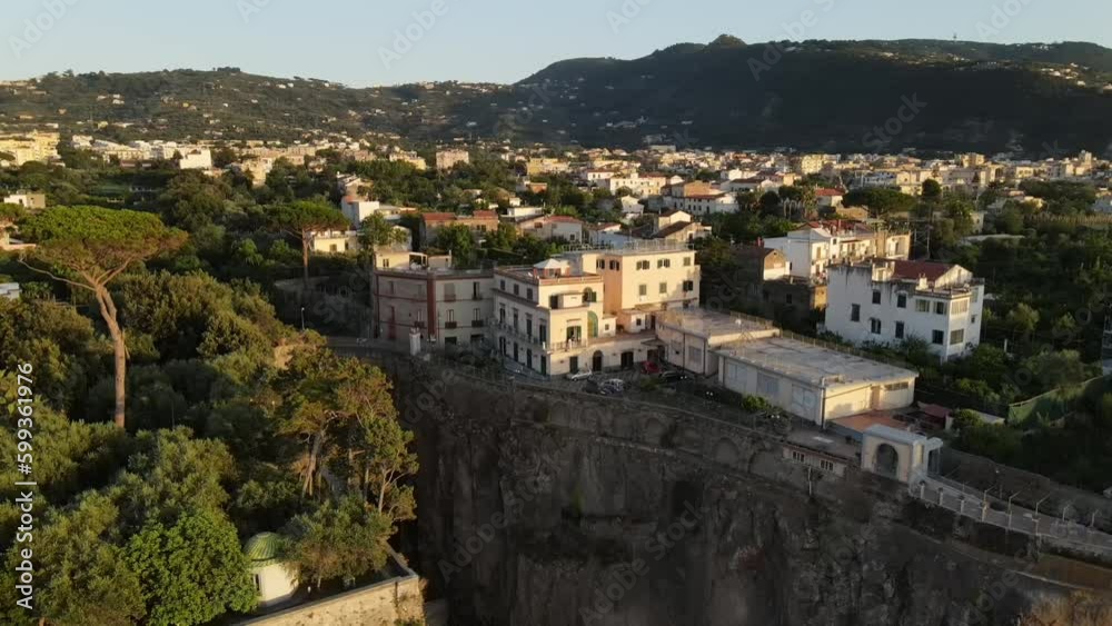 Sorrento, Italy, panoramic view of city buildings and coastline Sorrento, Italy, panoramic view of city buildings and coastline