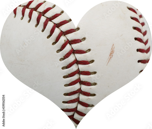 Canvas Print authentic baseball heart
