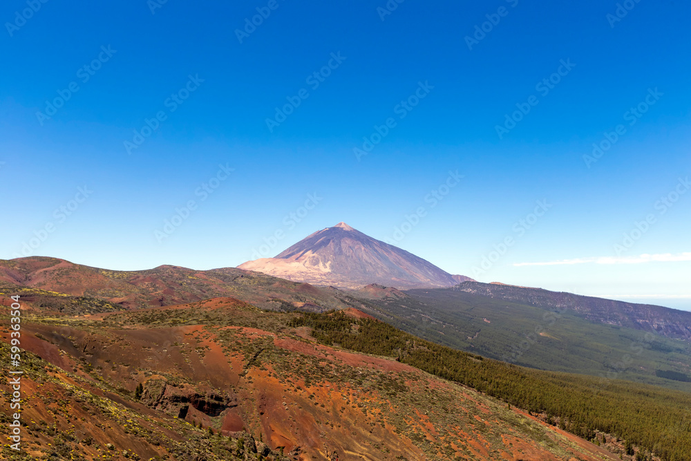 view on the Teide - the highest mountain in Spain on the island of tenerife
