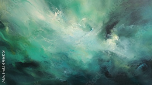 Abstract, blues, greens, black. Misty, smokey. Wallpaper background. © Tim