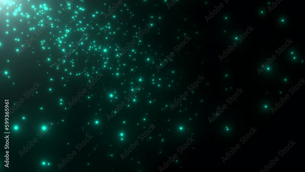 Cinematic green stars fields and flying glitters in galaxy, motion abstract space, cosmos and holiday style background Cinematic green stars fields and flying glitters in galaxy, motion abstract space, cosmos and holiday style background