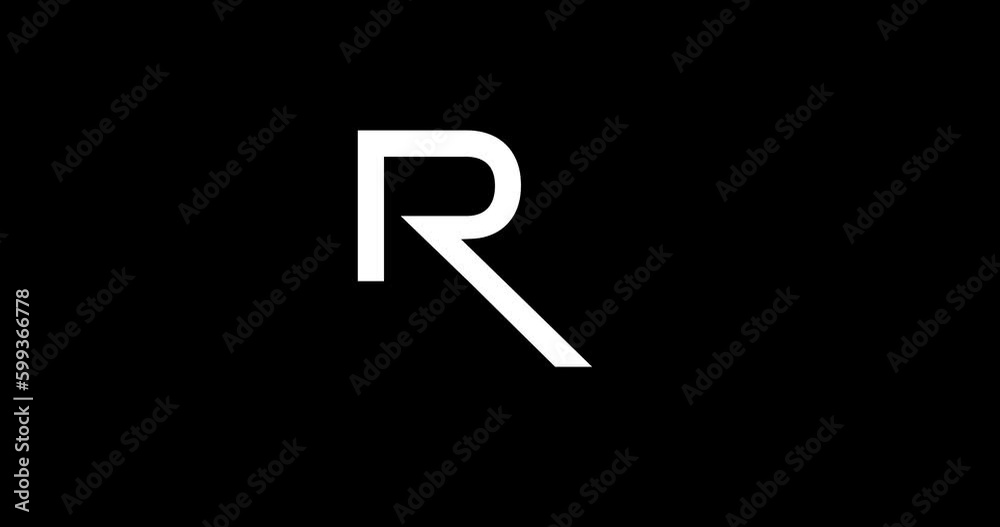 Initial Letter rx, xr Logo design with black and white background animation footage clip