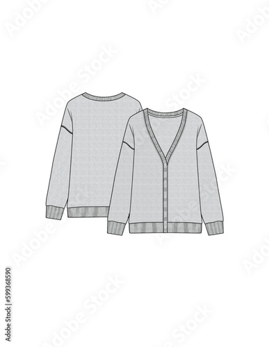 Waffle knit cardigan