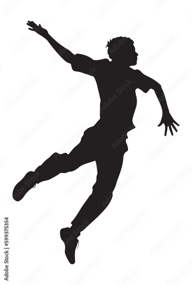 silhouette of boy jumping in the air