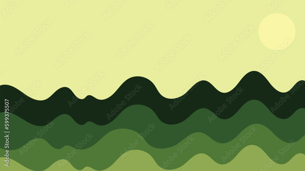 background with waves in dark green color.