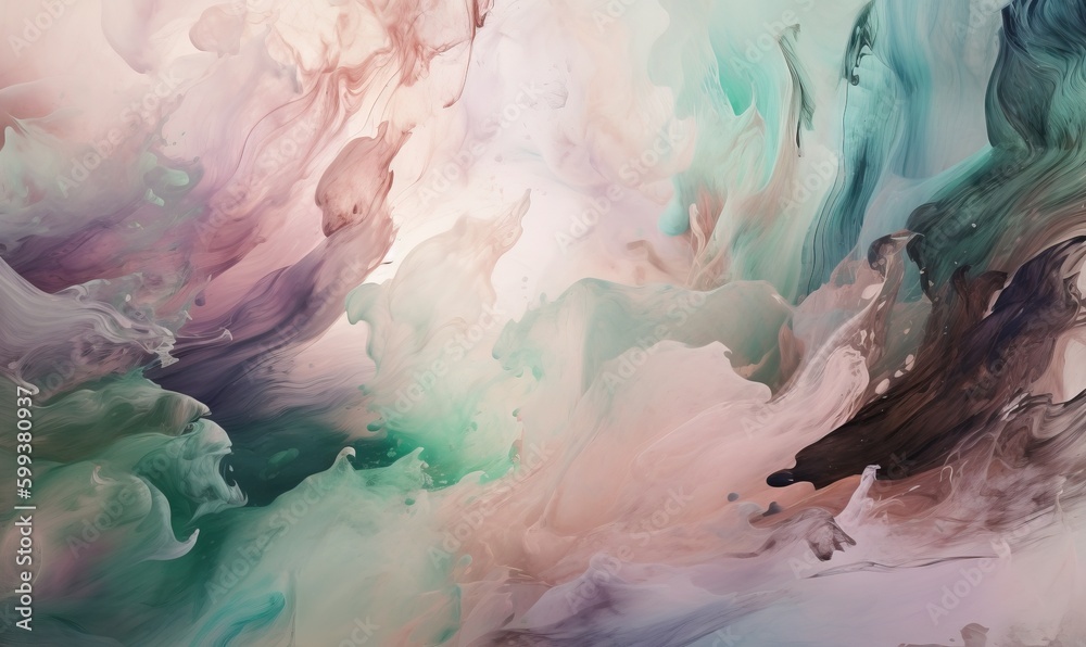Fototapeta premium an abstract painting with pastel colors and black and white lines. generative ai