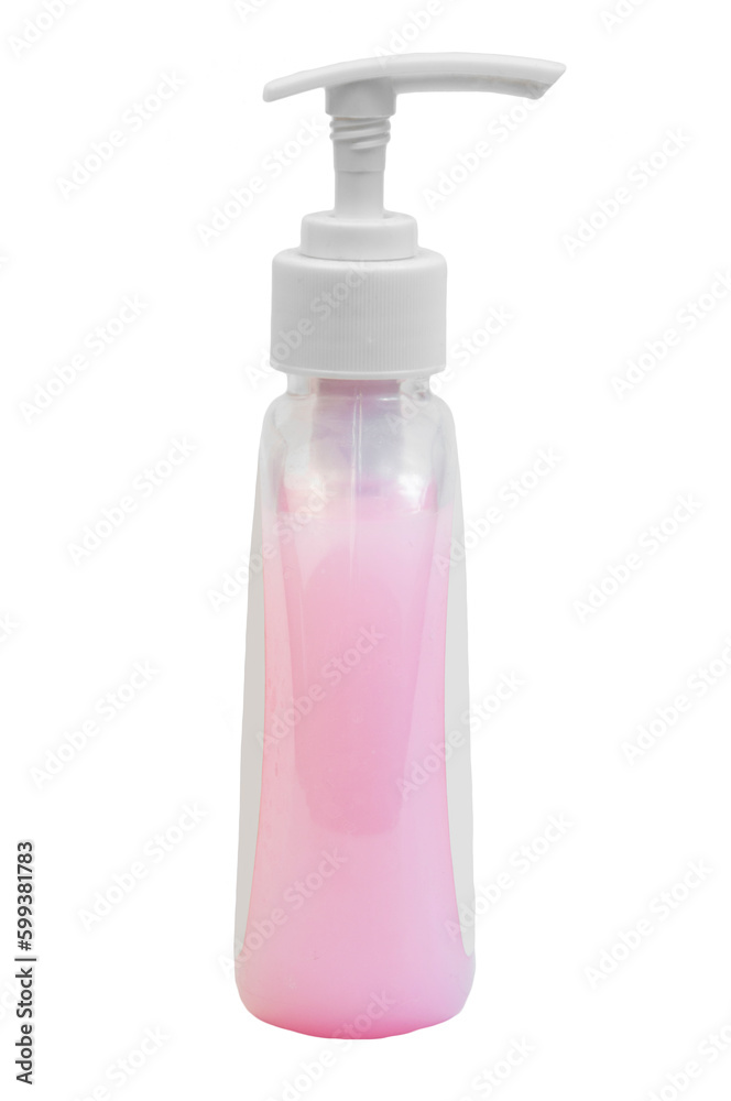liquid soap in a functional bottle on a white background. antiseptic in a bottle on a light texture. personal care products concept liquid soap in a functional bottle on a white background. antiseptic in a bottle on a light texture. personal care products concept