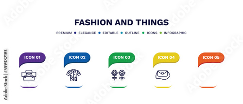 set of fashion and things thin line icons. fashion and things outline icons with infographic template. linear icons such as small toolbox, hawaiian, stud, 1642647500394100-40.eps,,,,,, shoulder bag