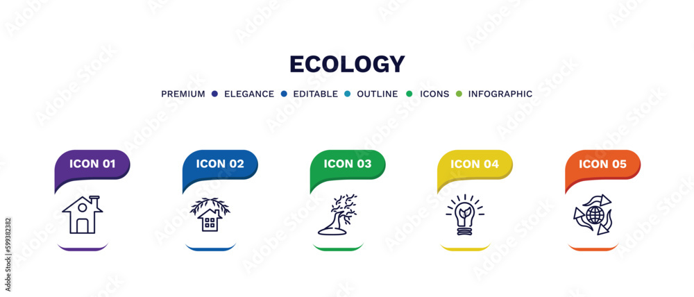 set of ecology thin line icons. ecology outline icons with infographic template. linear icons such as green home, ecological house, wind bending tree, green energy, recycling vector. set of ecology thin line icons. ecology outline icons with infographic template. linear icons such as green home, ecological house, wind bending tree, green energy, recycling vector.