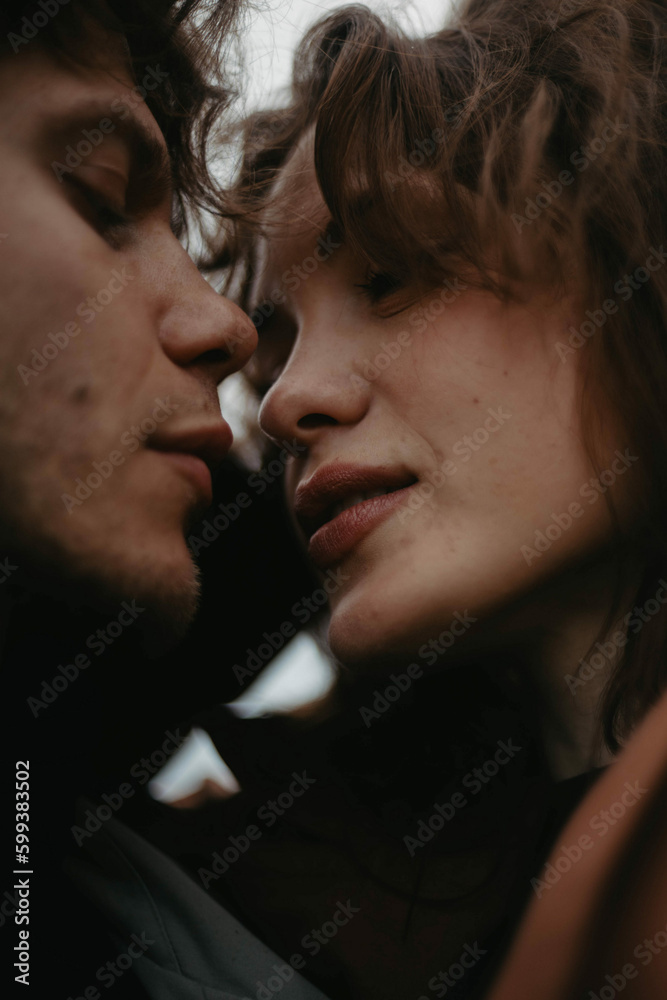 couple in love close up, love story portrait of loversм couple in love close up, love story portrait of loversм