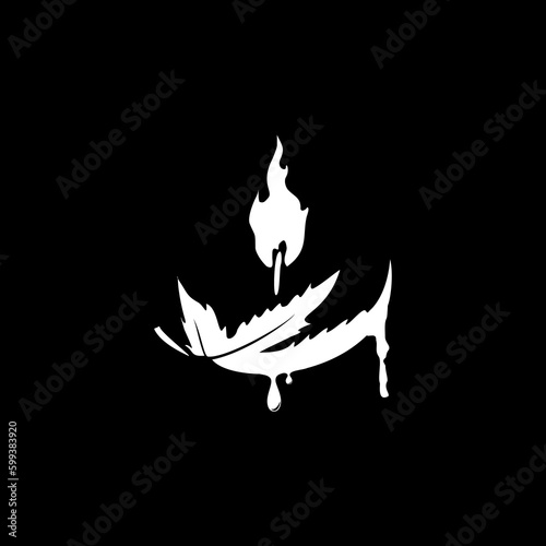 cannabis and fire logo vector design