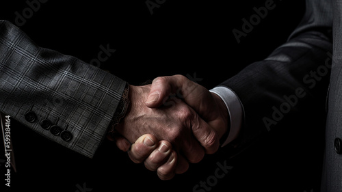 Businessmen handshake, business meeting and partnership concept. Generative Ai