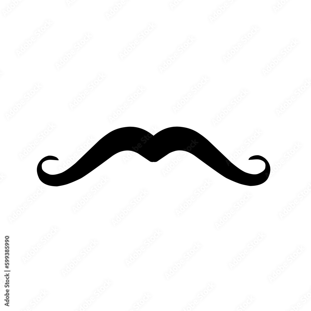 Vector silhouette of mustaches with fashion and trend
