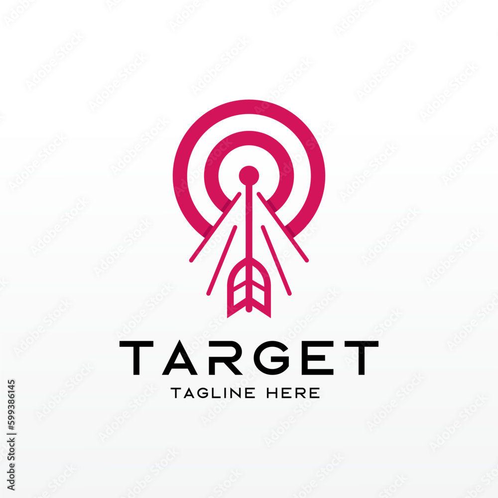 Arrow right on target logo design template Arrow right on target logo design template