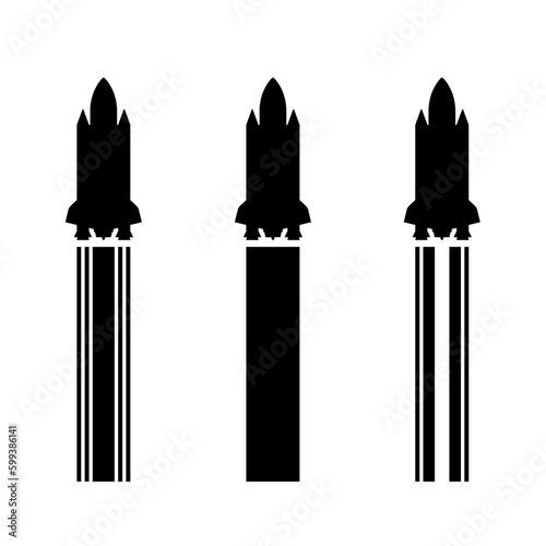 Set of Outer Space Spacecraft Silhouette	
