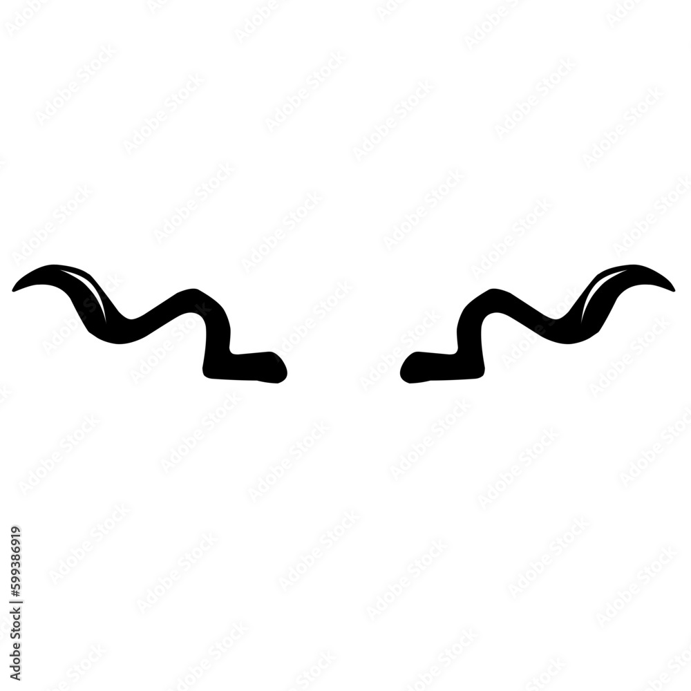 Silhouettes of horns of antelopes Silhouettes of horns of antelopes