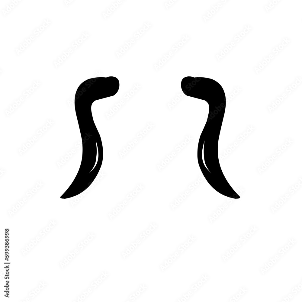 Silhouettes of horns of antelopes Silhouettes of horns of antelopes