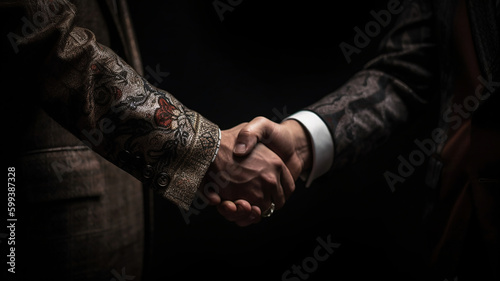 Businessmen handshake  business meeting and partnership concept. Generative Ai
