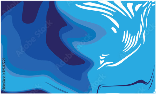 Liquid color with acid Blue and White marble glossy background with Premium Vector