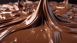 Melted chocolate swirl background. Generative Ai